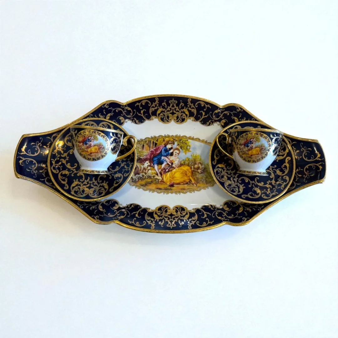 Bavaria Porselen 41 cm Tepsili 2’li Kahve Takımı