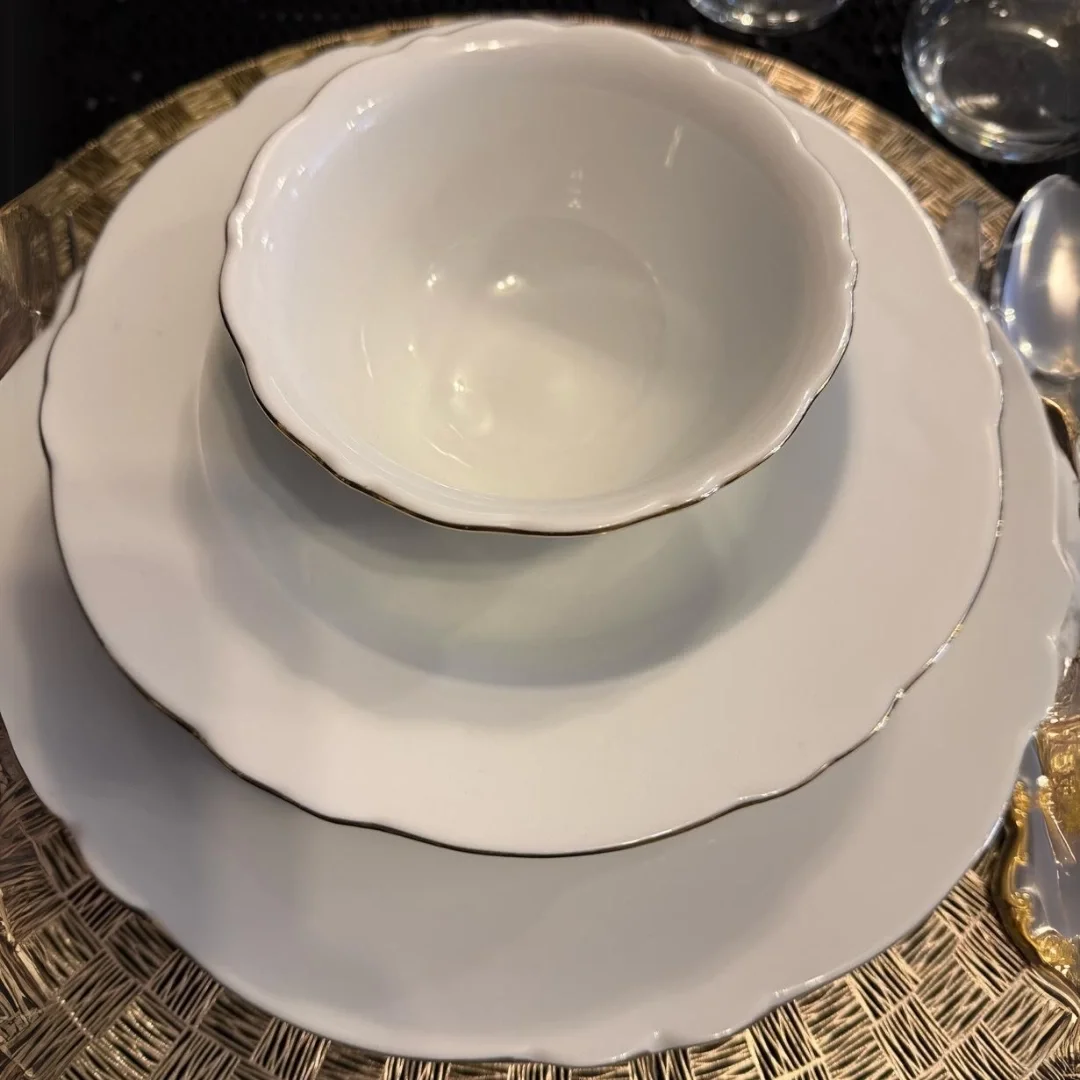 24 Parça 6 Kişilik Klasik Desenli Porselen Yemek Takımı – Barok Tarz