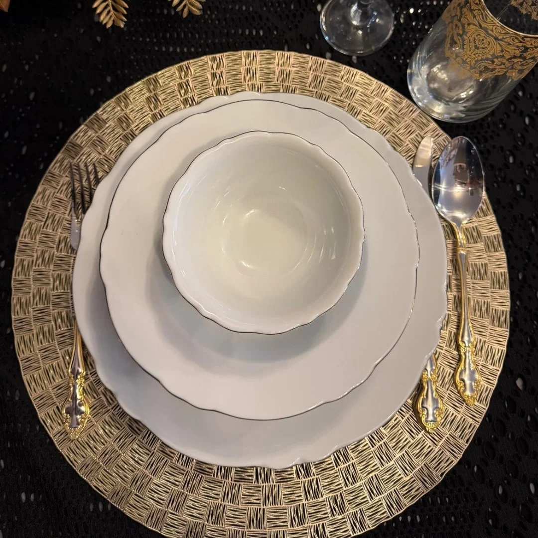 24 Parça 6 Kişilik Klasik Desenli Porselen Yemek Takımı – Barok Tarz