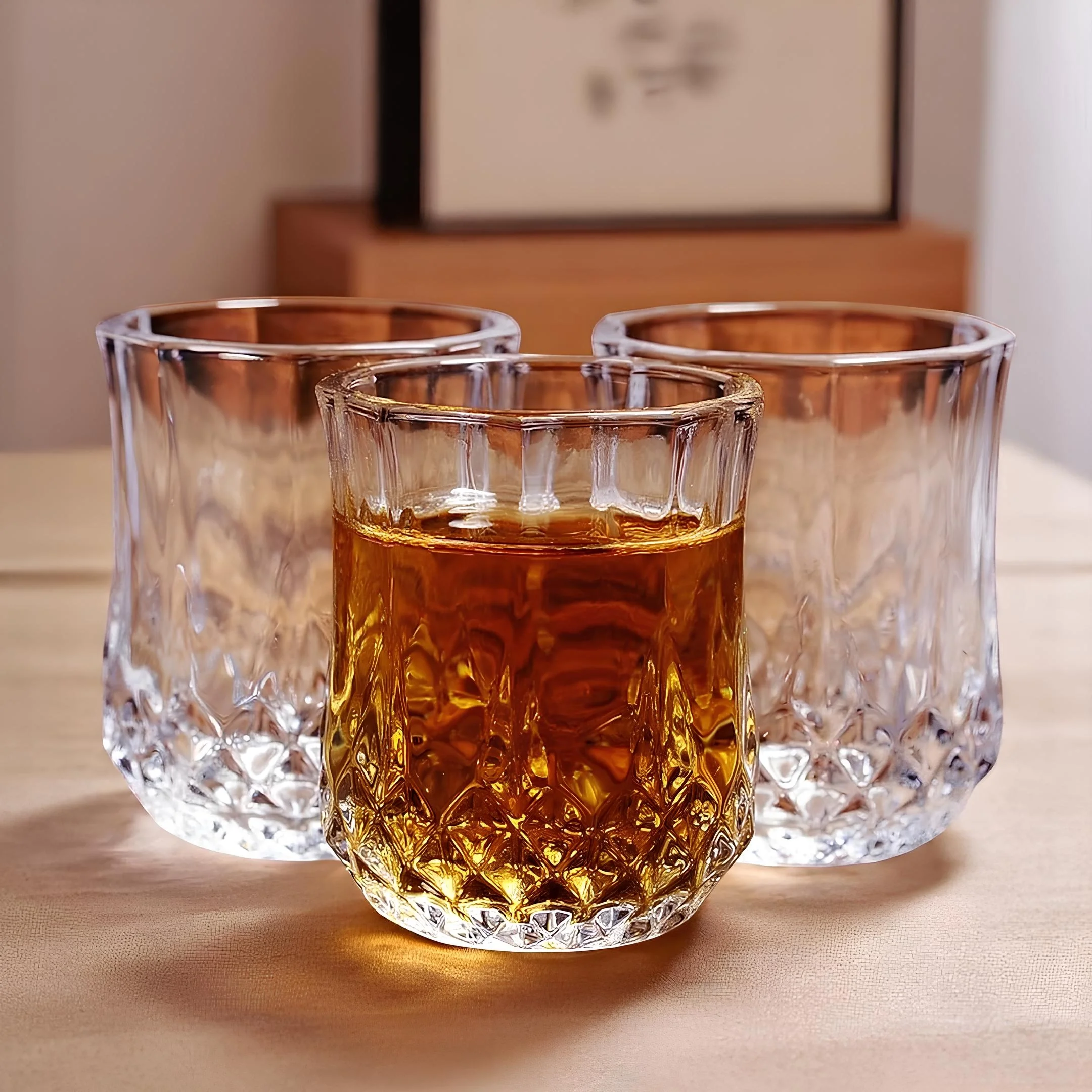 6'lı Kristal Görünümlü Kahve Yanı Bardağı Seti