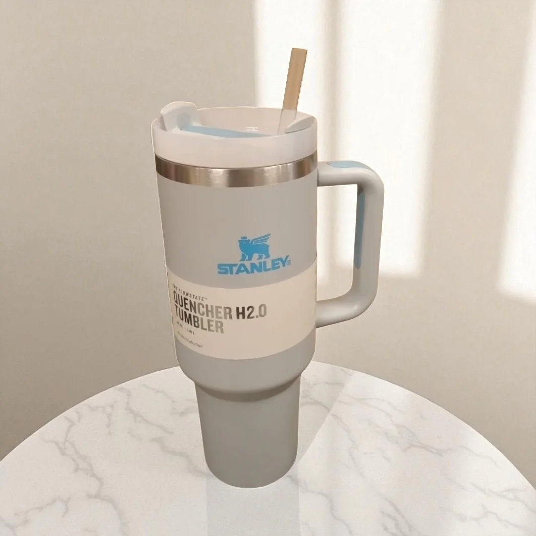 Stanley The Quencher H2.0 Tumbler – 40 oz (1.18 L) – Beyaz – Pipetli ve Saplı Termos Bardak