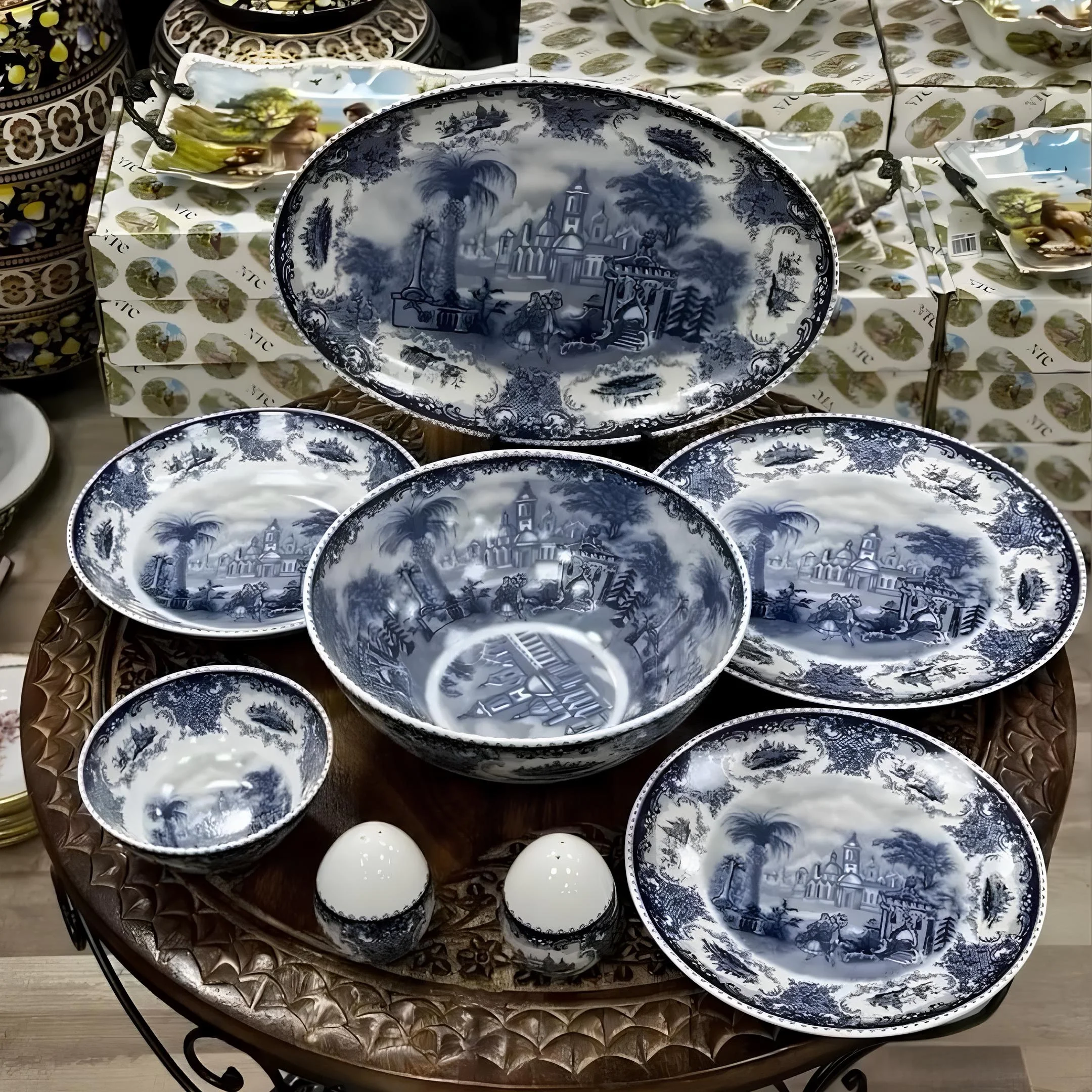 Antika 6 Kişilik 40 Parça Porselen Yemek Takımı