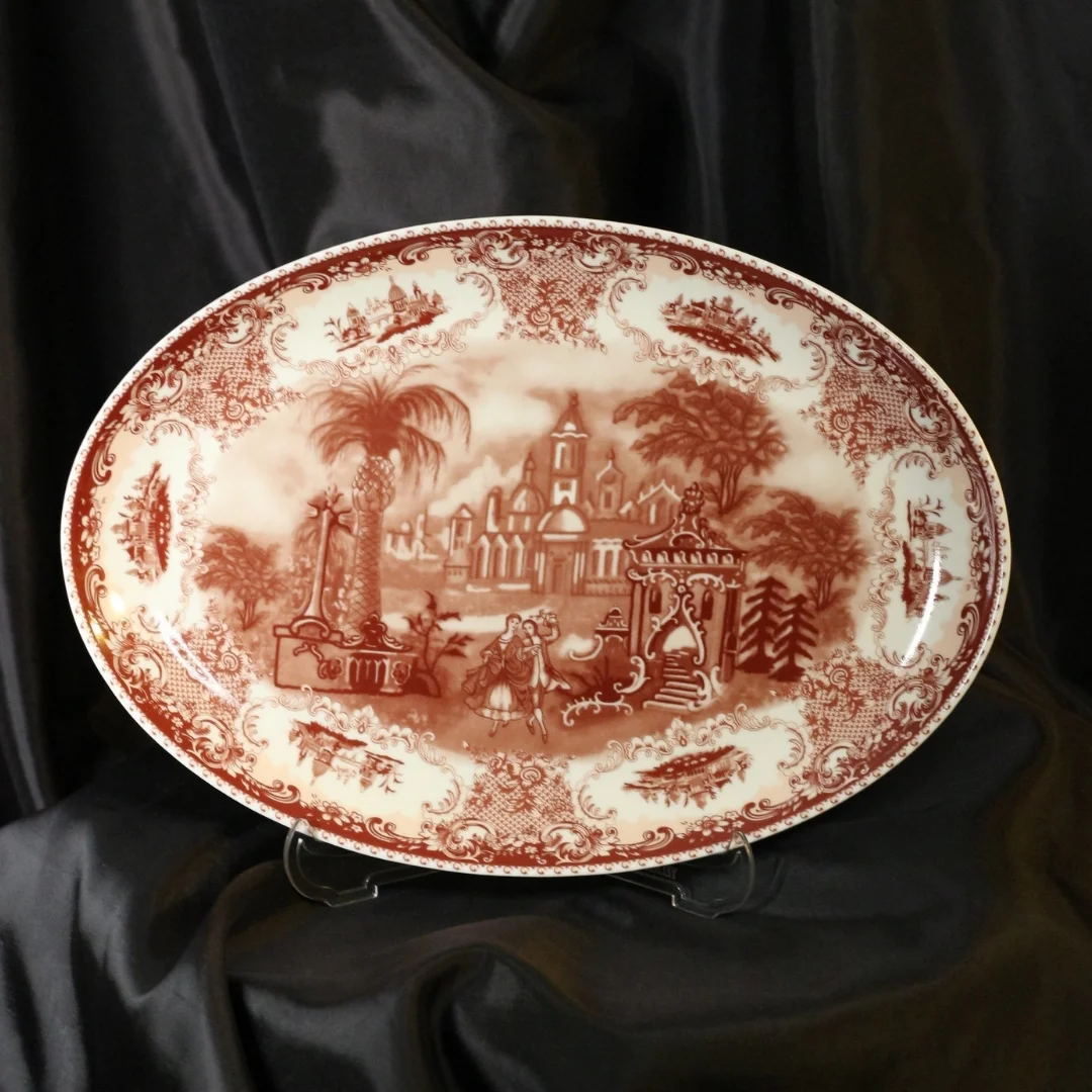 6 Kişilik 28 Parça Vintage Manzara Desenli Yemek Takımı