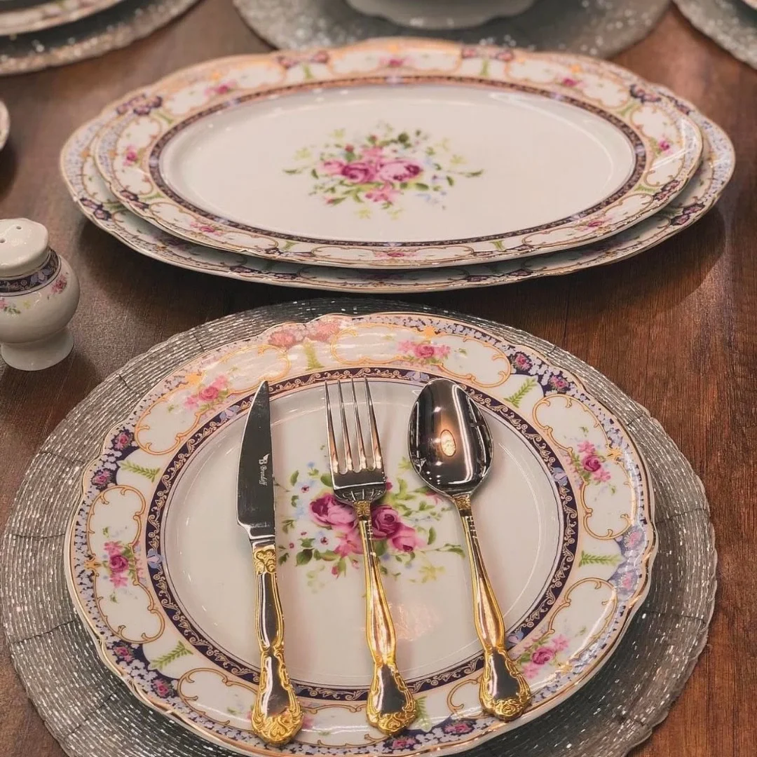 Çiçek Desenli Porselen Yemek Takımı 28 Parça 6 Kişilik