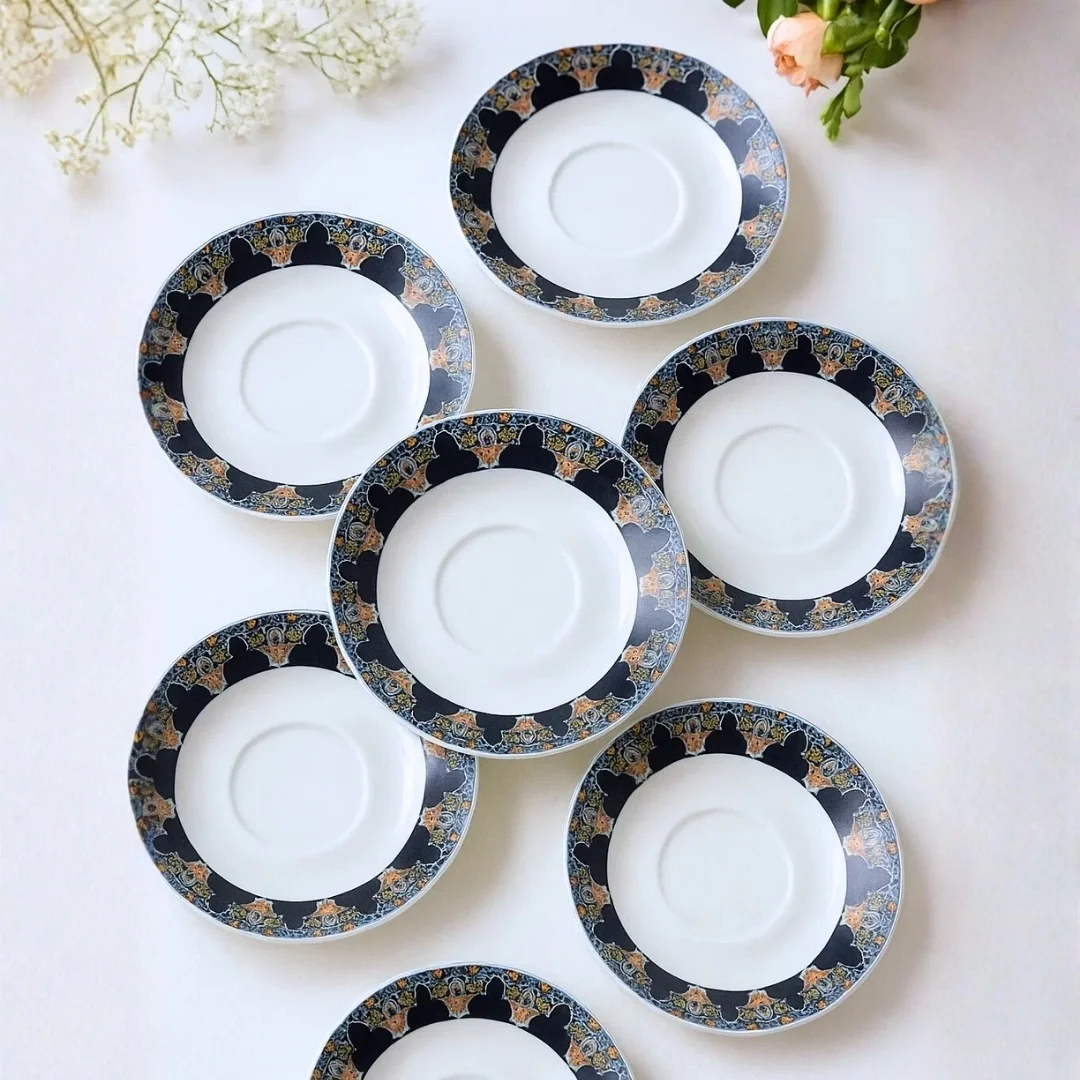 Etnik Desenli 6 lı Çay Tabakları