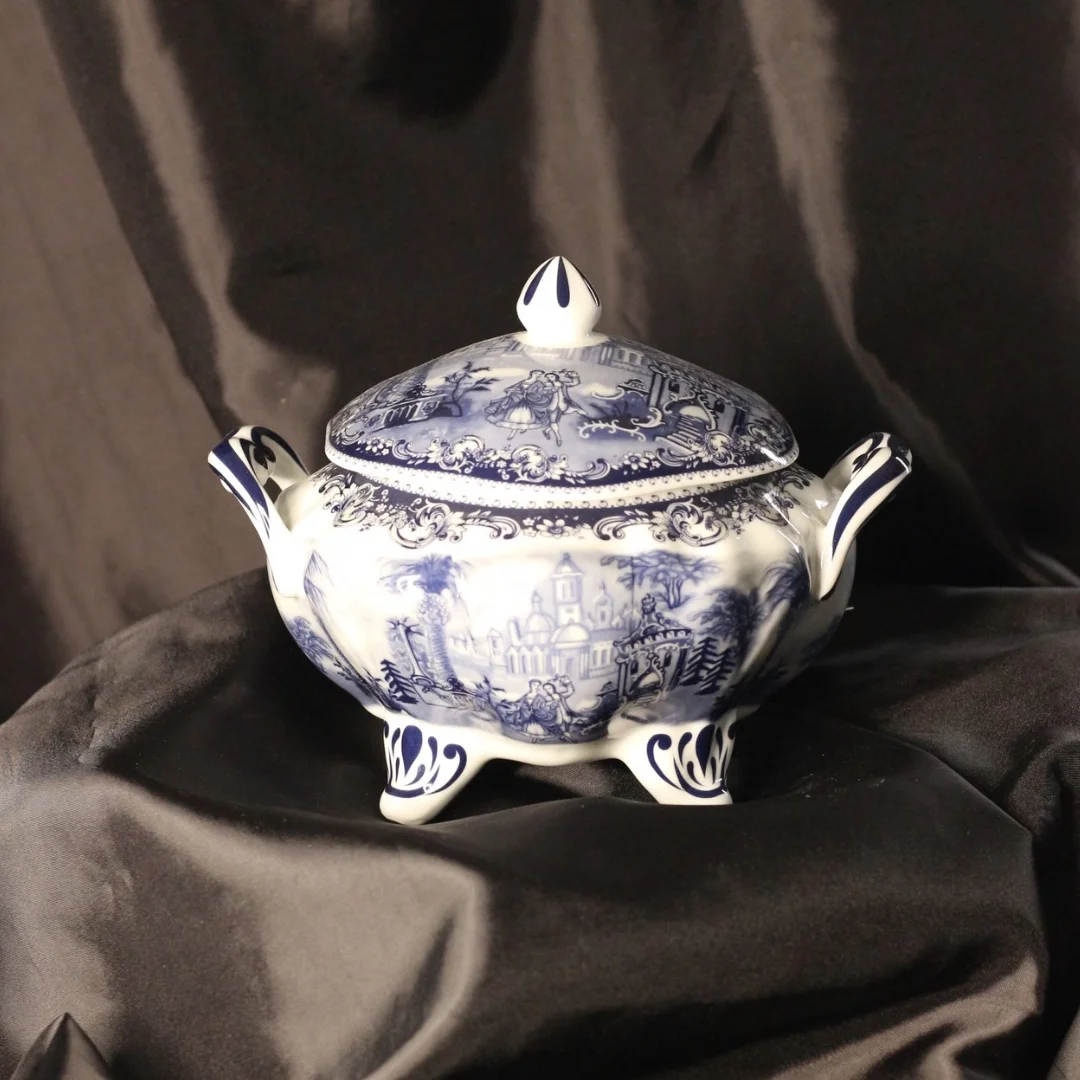 Mavi Beyaz Desenli Bavaria Porselen Şekerlik - Sofranıza Klasik Bir Zarafet Katın